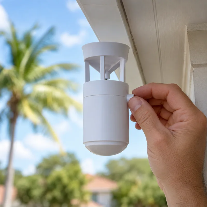 Rain-shutoff sensor required by Florida Statute 373.62 on a new automatic irrigation system